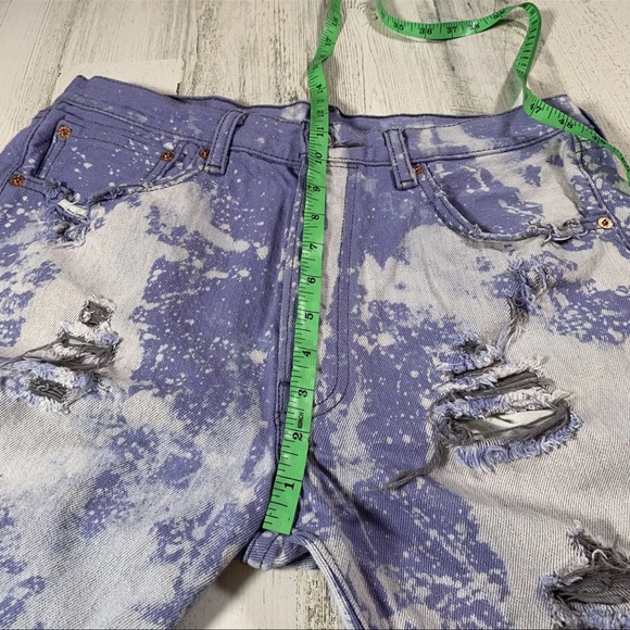Levi’s 501 XX Men’s Cut-Off Purple Acid Wash Distressed Denim Shorts Size 32x11 - Picture 5 of 7